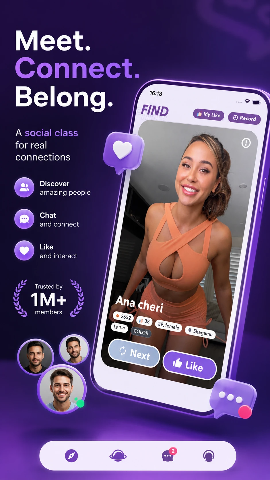 Color social discovery and connection screenshot