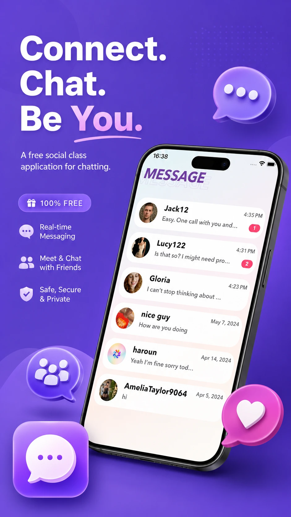 Color free dating chat and messages screenshot